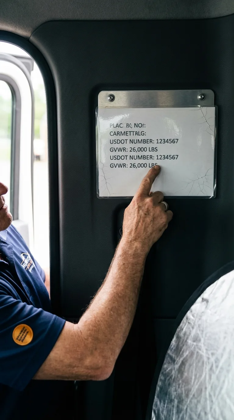 USDOT licensing placard verification in Sharon Springs
